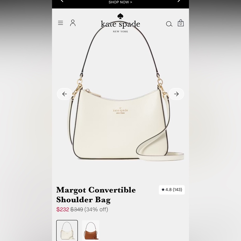Kate Spade Margot Cream Shoulder Bag - BNIB